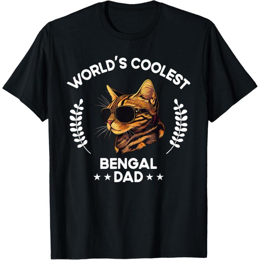World s Coolest Dog Dad Papa - Men Bengal Cat T-Shirt S