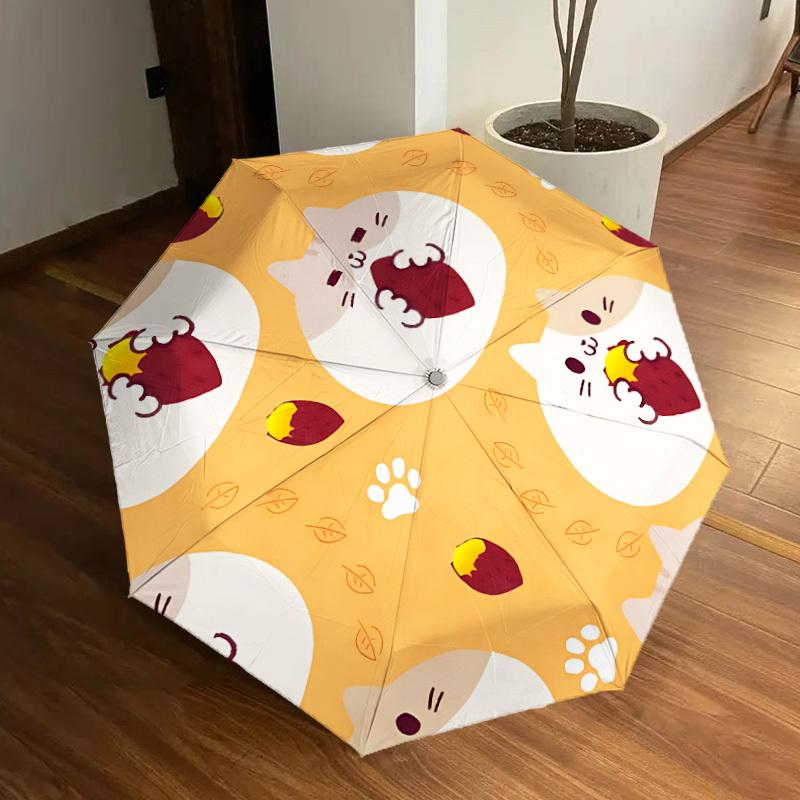 

1pc Hamster Print Automatic Folding Umbrella - Portable Collapsible Design, 8-Rib Iron Frame, Casual Outdoor Accessory yy251215226