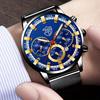 Men's Fashion Sports Watches for Men Luxury Stainless Steel Quartz Wrist Watch Luminous Man Casual  Watch
