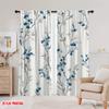 2D flat printing 2pcs Curtains Blue floral vine wallpaper 100% Polyester Fabric Without Electricity 0 for Indoor Celebrations