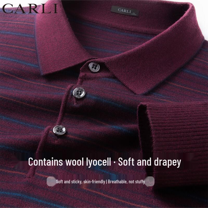 CARLI Men's Wool-Blend Oversized Knit Polo