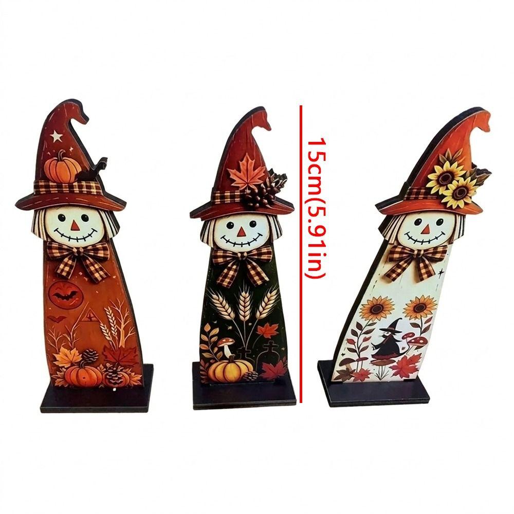 Autumn Themed Fall Scarecrow Wooden Sign Pumpkin Maple Scarecrow Table Decor Thanksgiving