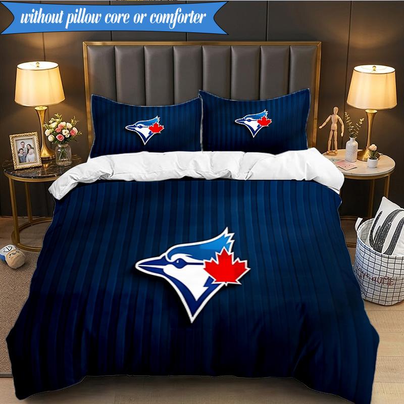 3PCS Blue Jays Bedding Set Duvet Cover Closure Includes 1 Duvet Cover & 2 Pillowcases for All Seasons Bedroom Decor Christmas Fan gifts