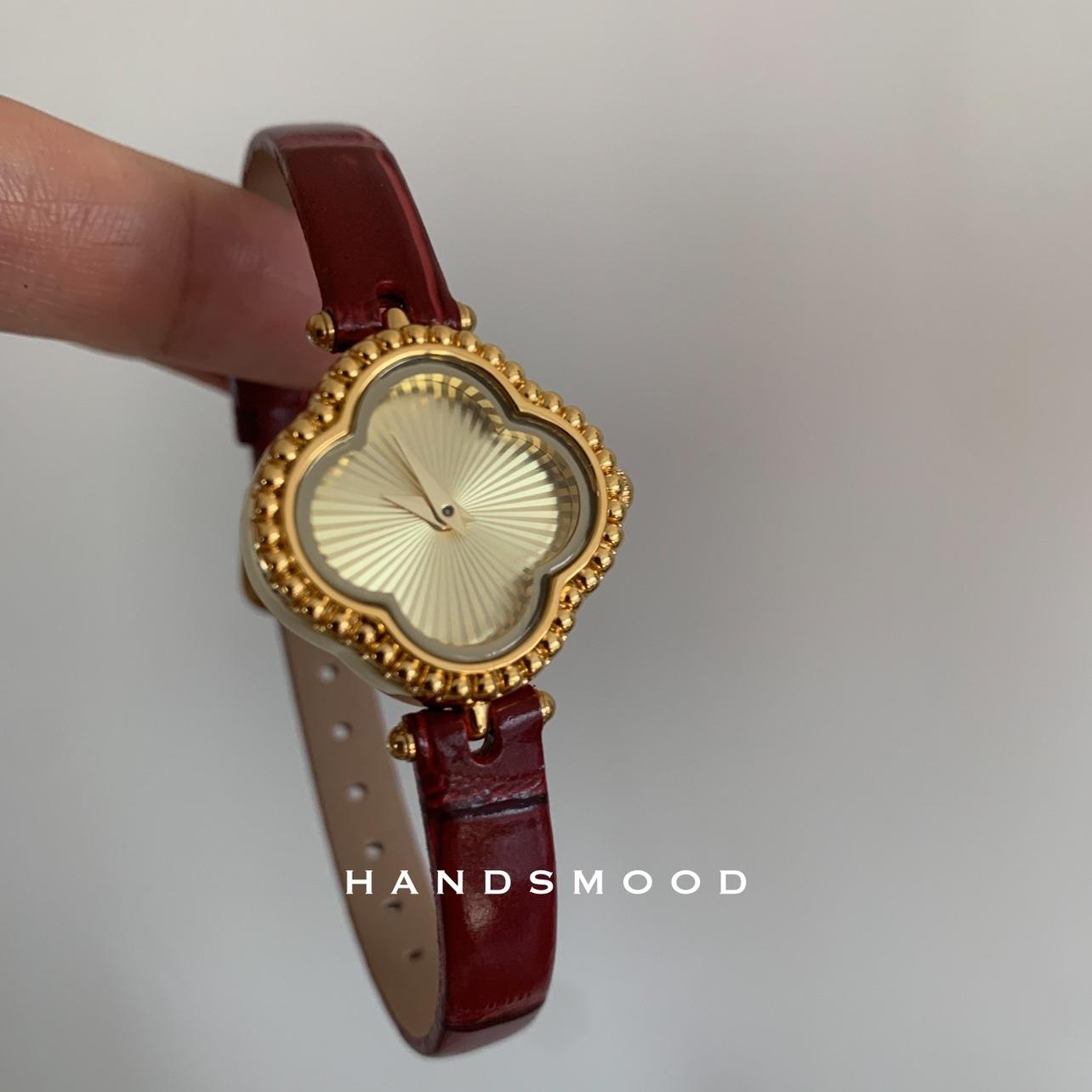 Роскошные женские часы из натуральной кожи, кварцевые винтажные медные золотые циферблаты, женский браслет, рождественский браслет