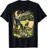 Mitternachts-Margaritas Halloween Praktische Magie Hexe Trinken Kurzarm Damen T-Shirts für Unisex Schwarz Lässiges T-Shirt