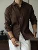 Men's Italian Linen Lightweight Long-Sleeve Shirt - Spring 2026 Casual, Old Money Style.