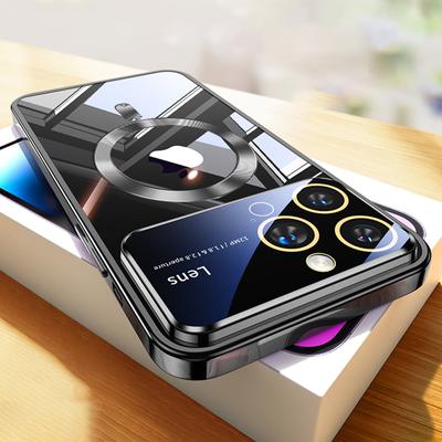Für Magsafe Magnetic Wireless Charging Klar Fall Für iPhone 14 13 12 11 Pro Max 14Plus Große Fenster Glas objektiv Schutz Abdeckung