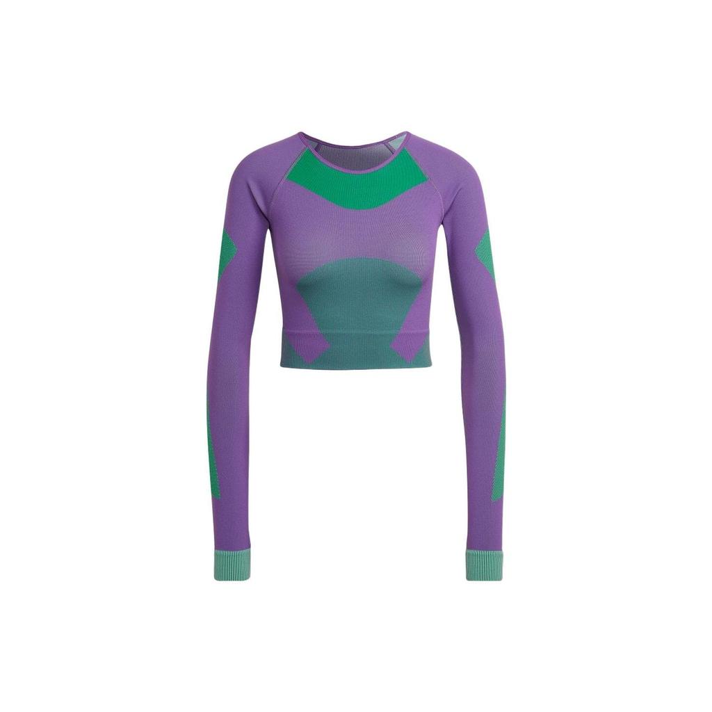 Adidas X Stella McCartney Collaboration Patchwork Fitted Long Sleeve T-Shirt Women Tops Multicolor HN2881