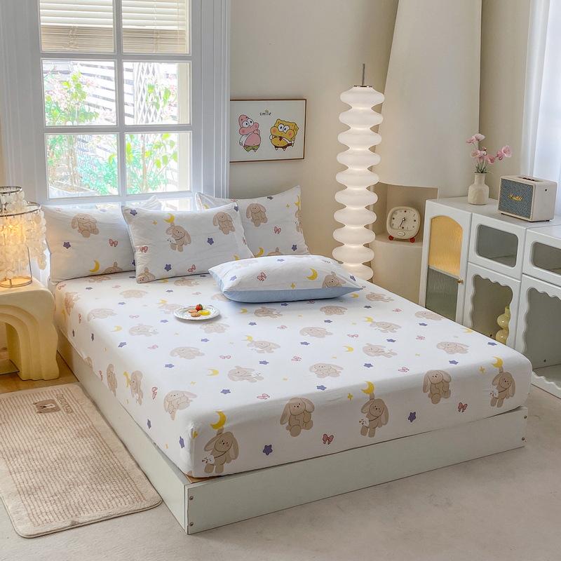 2026 Cartoon Fitted Bed Sheet - Four Seasons, Non-slip Dormitory Mattress Cover