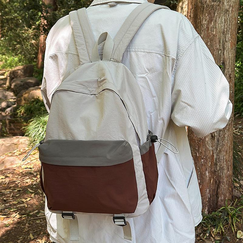 Lightweight Color Block Sports Backpack Large Capacity Student Schoolbag