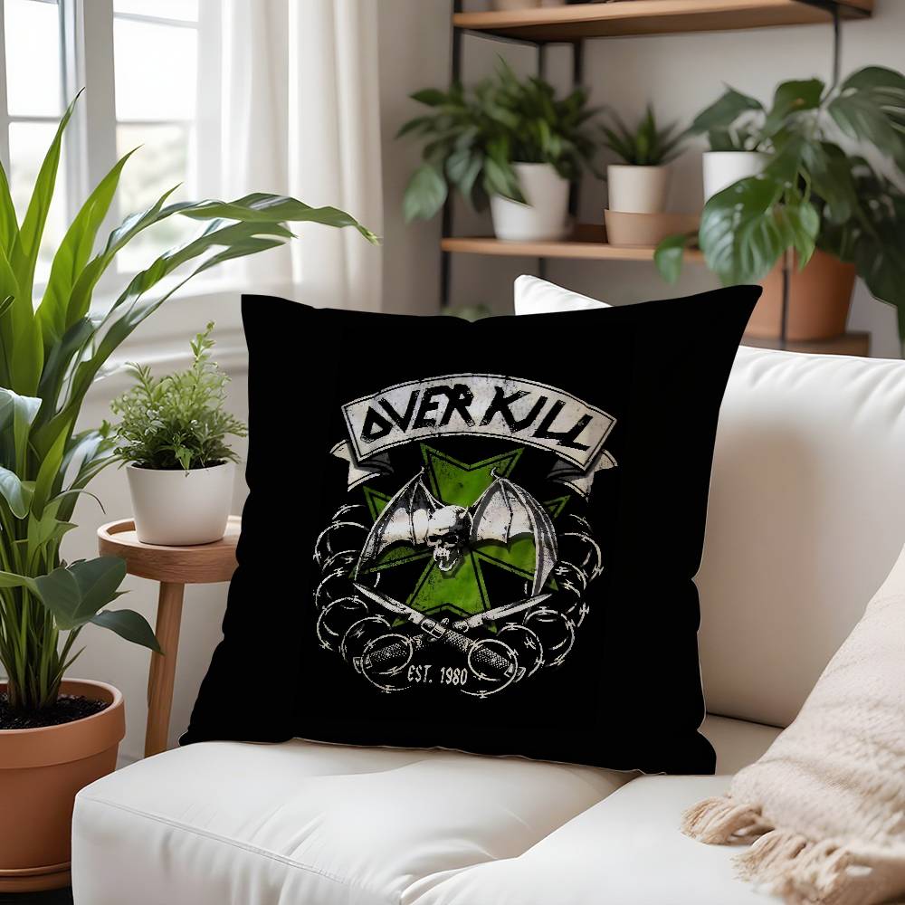 O-Overkills Rock Band Pillow Case Plush Fabric Soft Pillowcase Double Sided Print Cushion Cover Household Gifts