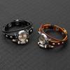 Vintage Leather Mens Wristwatch Punk Style Quartz Watch With Pull-Through Buckle Black Brown
