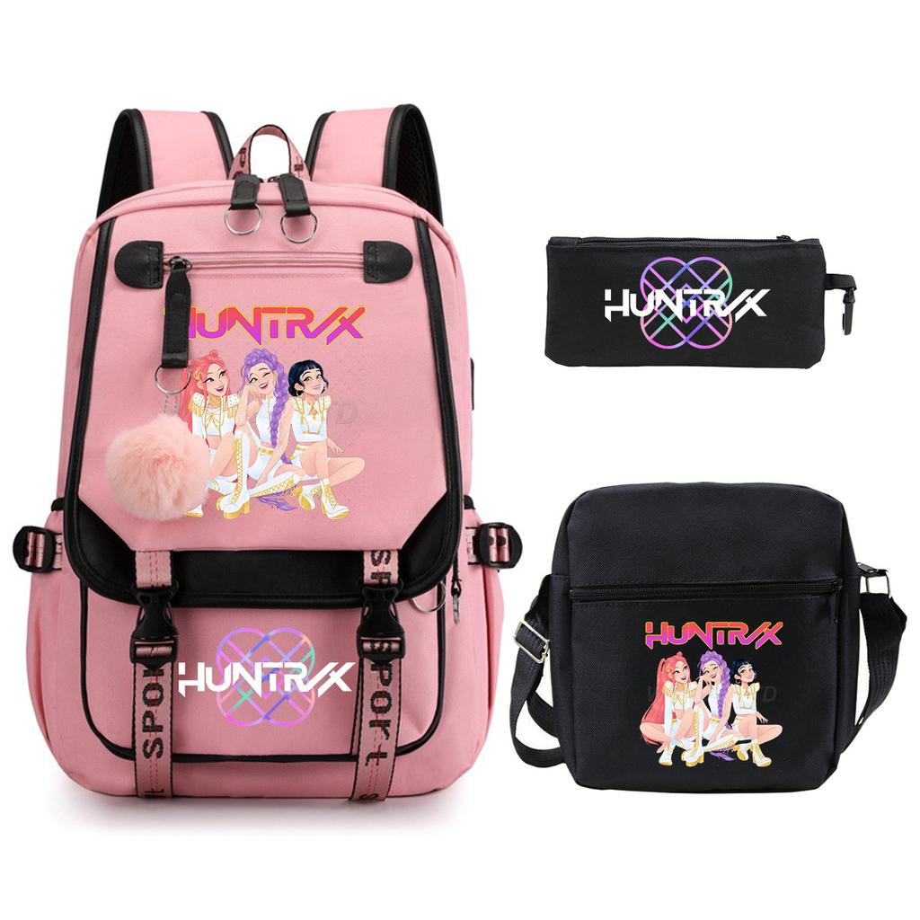 Animation Cartoon Peripheral Primary And Secondary School Students Schoolbag Multi-Functional Large-Capacity Leisure Backpack Three-Piece Set