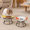 Ceramic Pet Food Water Bowl Cute Raised Pet Feeder Easy To Clean Pet Food Dispenser  Pet Supplies