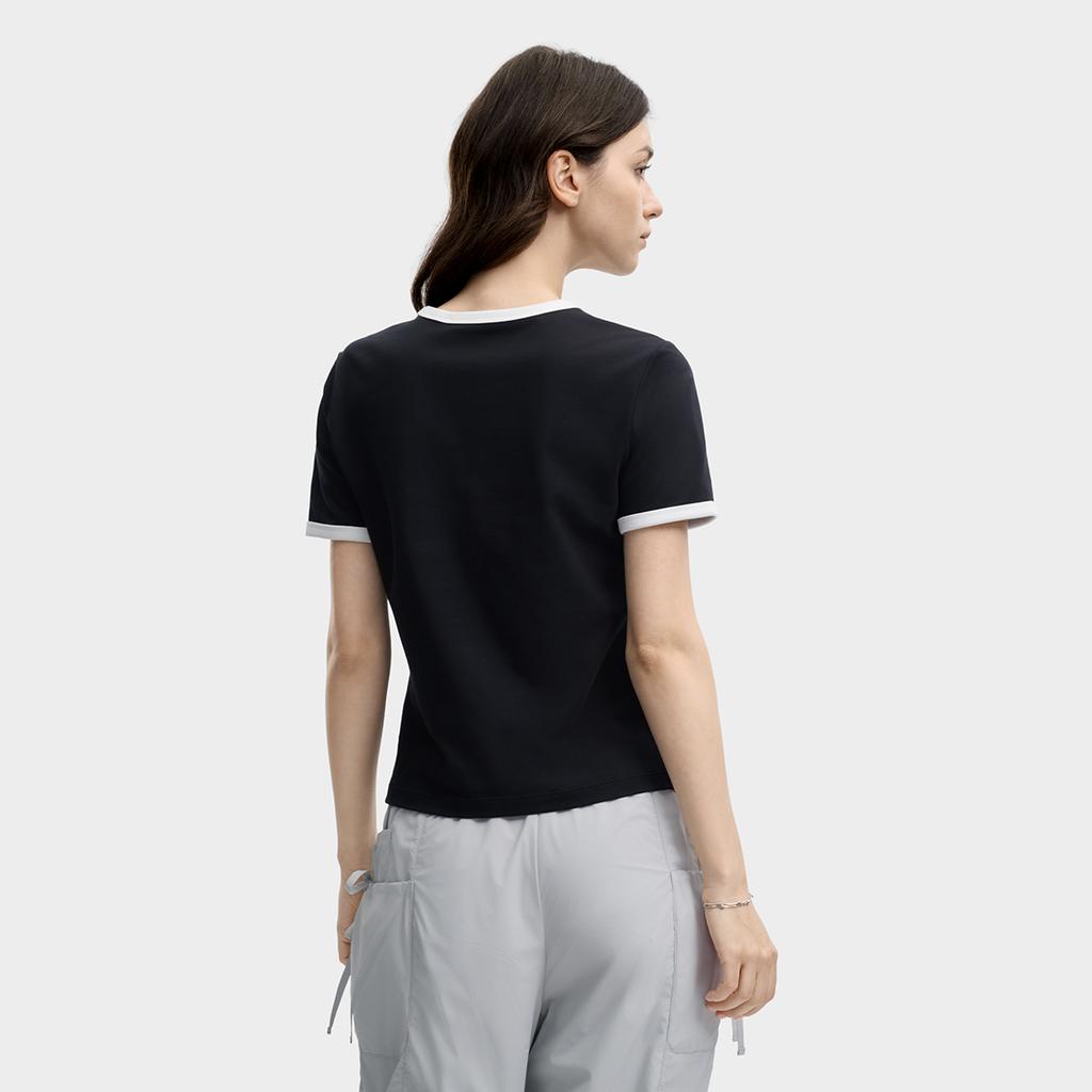 Fila Original Slim Fit Round Neck Pullover Short Sleeve T-Shirt Women Tops F11W629110F-BK
