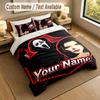 3Pcs Bedding Set Custom Name Text, 1 Sheet 2 Pillowcases Home Bed DecorScream Ghostface
