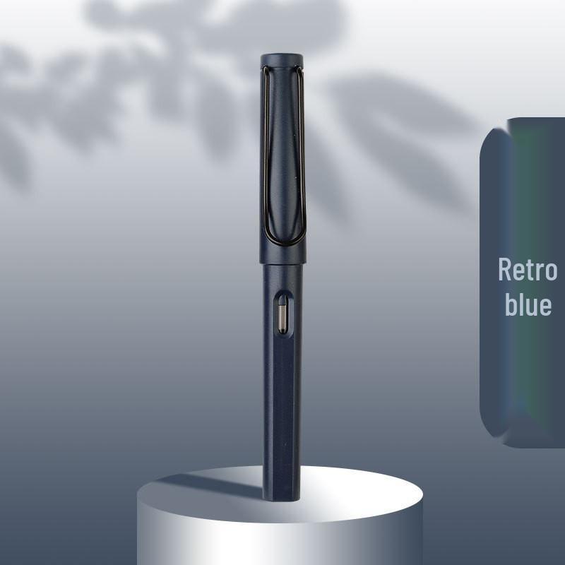 Refillable Ergonomic Fountain Pen for Students - Transparent Colored Plastic Design