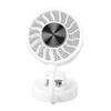 Magnetic Phone Clip Fan Portable USB Rechargeable Handheld Personal Fan with Cooling Pad Adjustable Gooseneck White