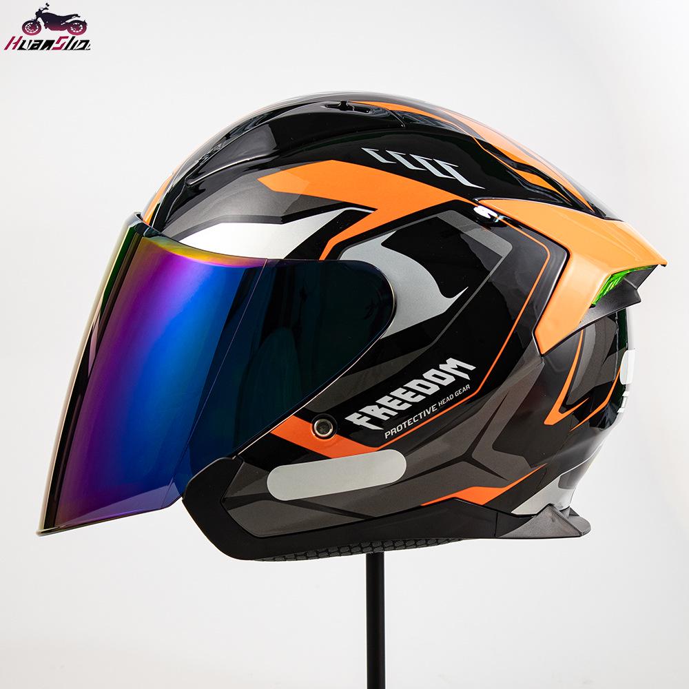 Three-Quarter Motorcycle Safety Helmet for Men & Women - Ideal for Cruising & Scooter Riding