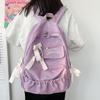 Sweet Bowknot College Student School Bags Contrasting Color Nylon Backpack for Junior High School Student Large Capacity Teenager Girl Shoulders Bag