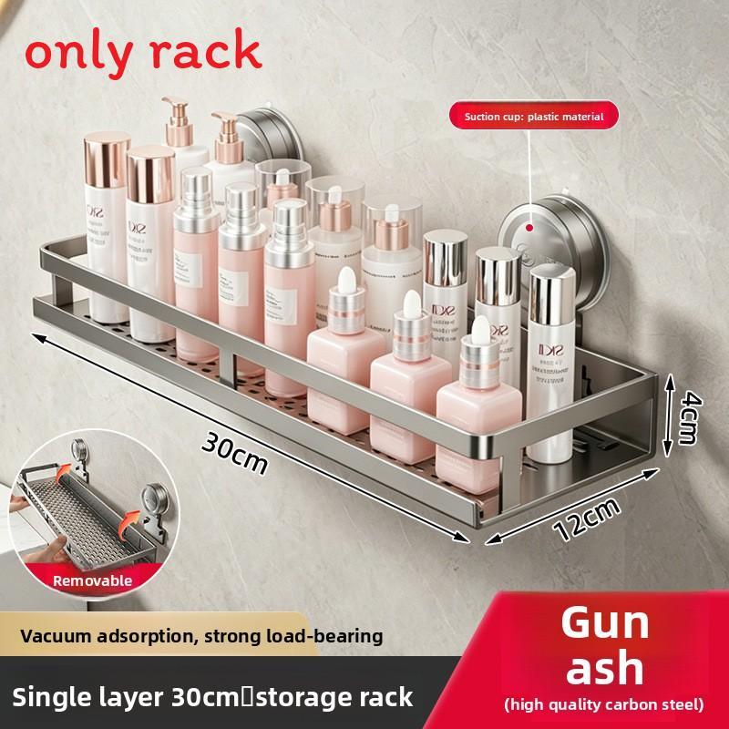 Wall Mount Suction Cup Towel Rack With Hooks For Bathroom Shower And Vanity Use