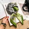 [Complete Works] Black and white simple cashew flower silk scarf premium waist ethnic style waist scarf decorative headscarf scarf workplace