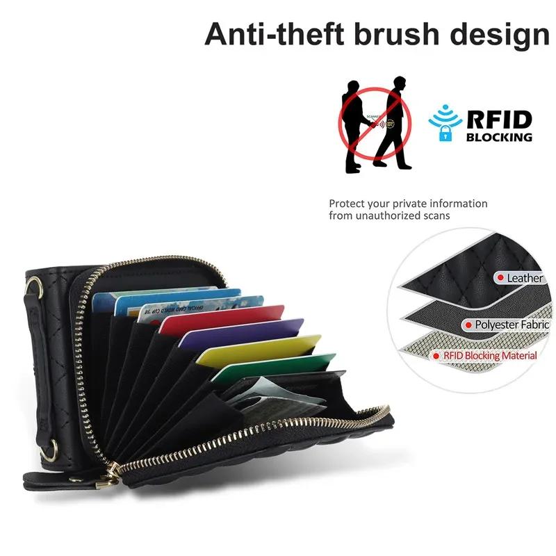 Crossbody Lanyard Leather Zipper Wallet Card Phone Case for Samsung Galaxy Z Flip 7 6 5 4 3 Flip6 Flip5 Flip4 Wrist Rope Cover