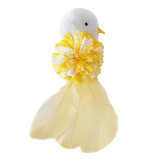 Feather Chicken Cat Toy Raffia Catnip Plush Cat Yellow Chick Chew Toy Kitten Teething Toy