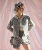 LILLILLY Heart Frill Denim Shorts_Gray