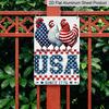 2D Flach, 1 Stück Patriotische USA Hühner Seit 1776 Metallschild - 4. Juli Bauernhaus Wanddeko Langlebiges Aluminiummaterial 8*12 Zoll 4. Juli Dekoration