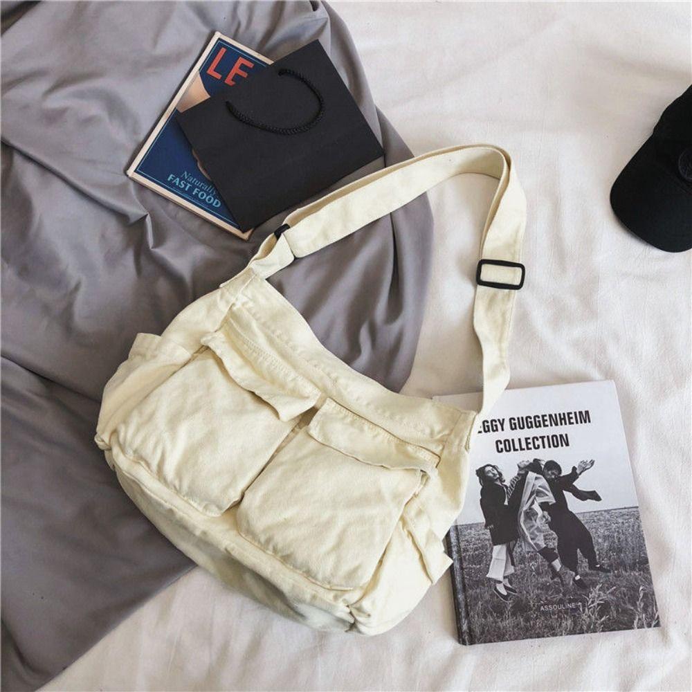 Harajuku Vintage Umhängetaschen Große Kapazität Umhängetasche Mode Teenager Messenger Bag Damen
