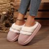 Fashion 2025 New Fur Slippers For Women Winter Fluffy Fashion Warm Thick Sole Plush Cozy Slides Winter Indoor Cotton Platform Shoes