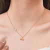 Fashion Accessories, Stainless Steel Zircon Cherry Gold Necklace 2074