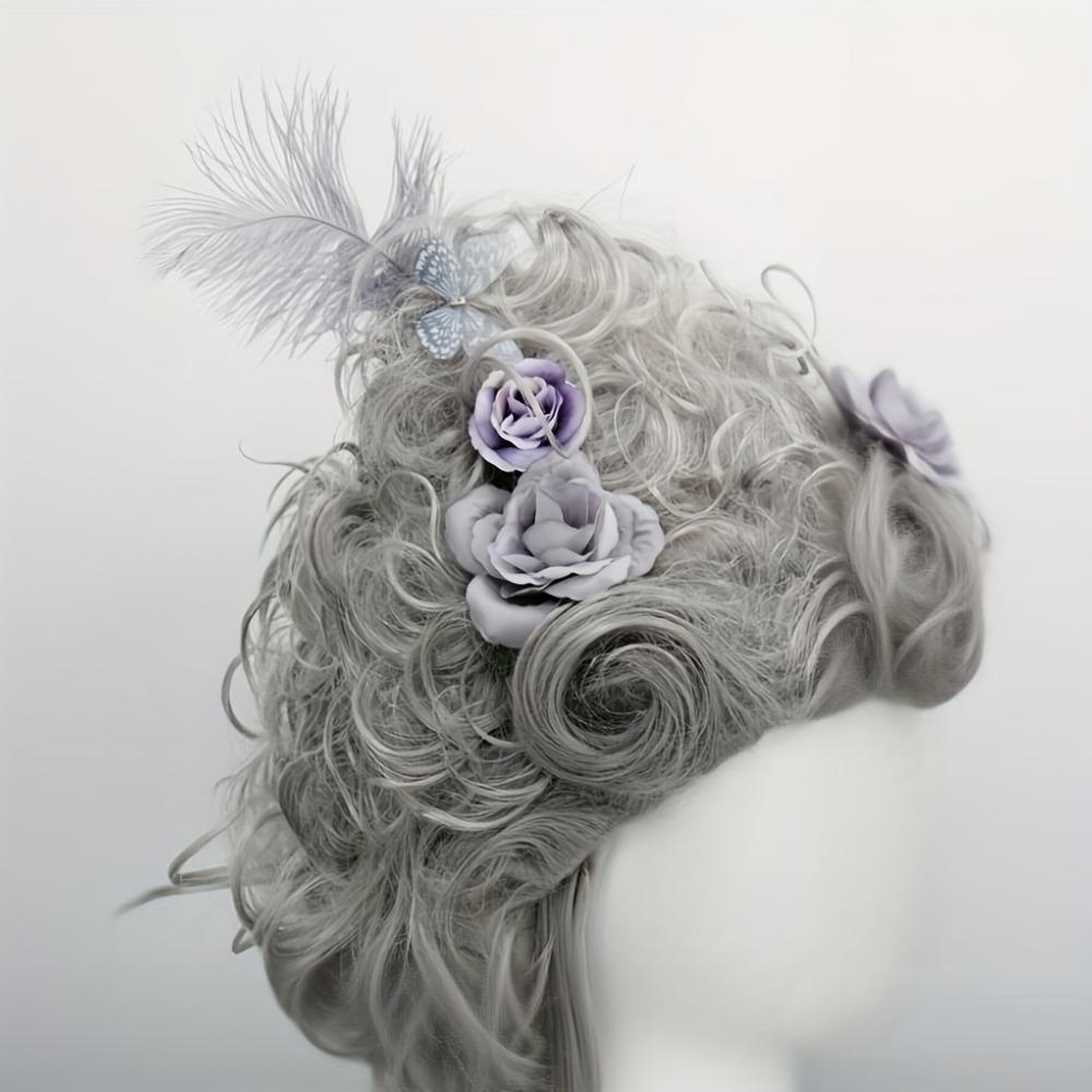 Queen Style Pink Grand Curly Cosplay Wig 18th Century Colonial Lady Wig  for Easy Styling