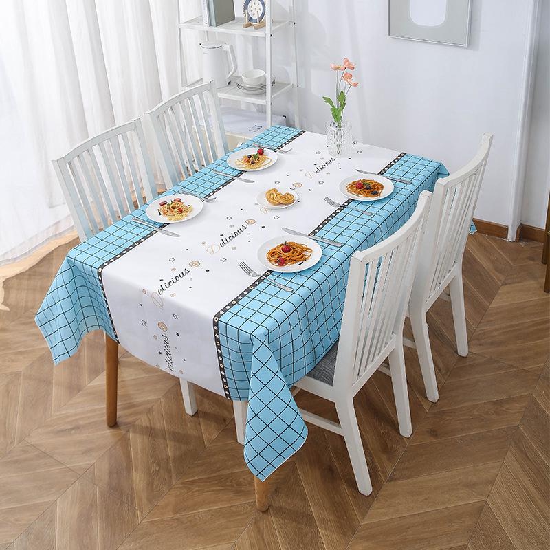 Waterproof & Stain-Resistant Plaid PEVA Tablecloth for Dining or Stall Use