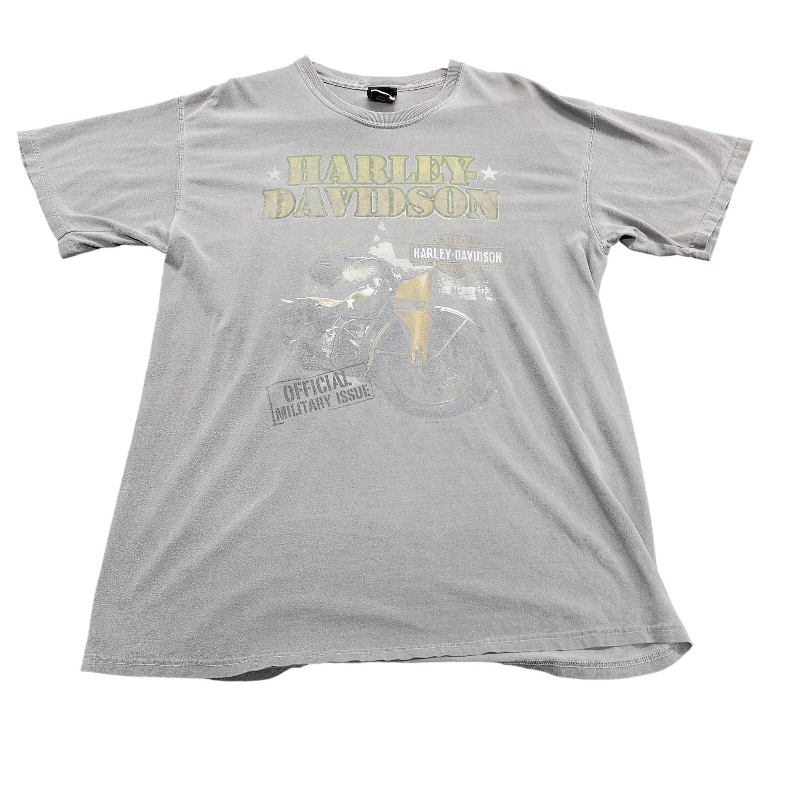 Harley-Davidson Shirt Mens Large Green Official Military Issue Graphic Tee Biker Unisex T-Shirt XL