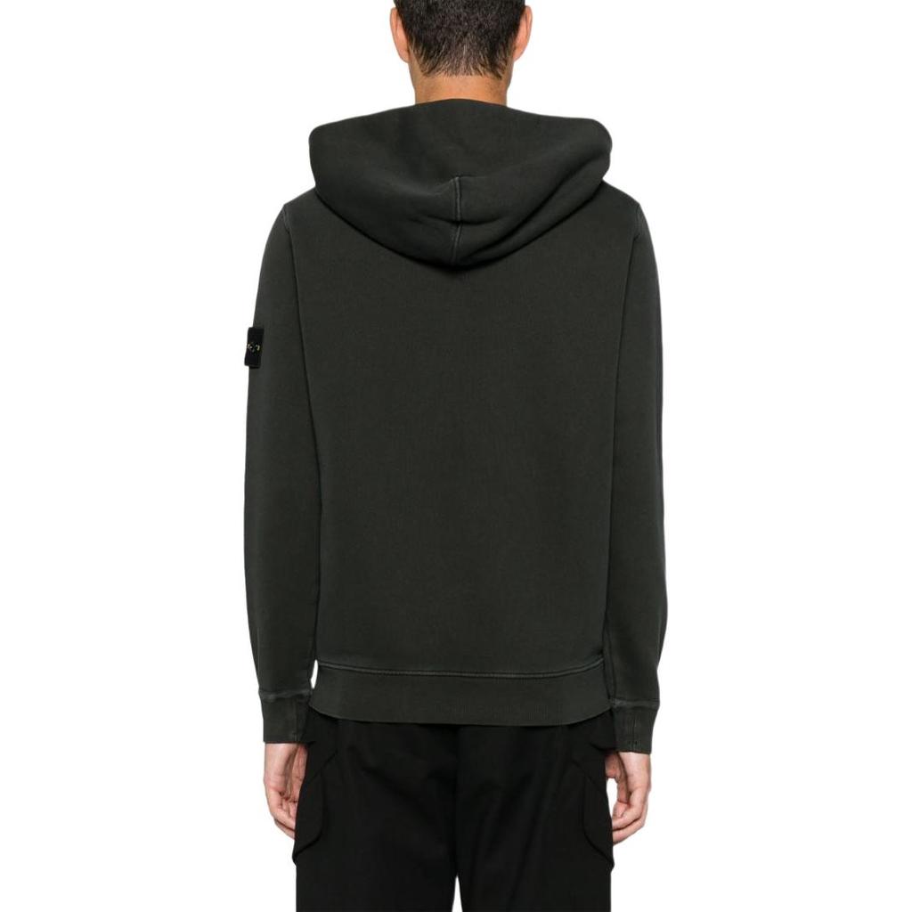 Stone Island FW24 Organic Cotton Washed Distressed Zip-Up Hooded Jacket Men jackets Charcoal 811563341-V0162