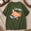 Unisexs Unisexs Cute Im OK Cat Graphic TShirt Casual Round Neck Short Sleeve Tee Cartoon Cat Design Print Tee Shirt