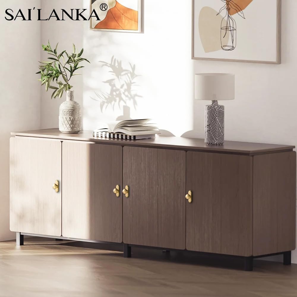 2 Pack 1-1/5 inch Kitchen Cabinet Knobs Pulls Drawer Knobs Brass Vintage Dresser Cupboard Hardware Pulls Knobs Handle, Brushed Brass