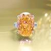 Luxuriöser Überdimensionierter Funkelnder Taubenei Ring Padparadscha und Lila Kunzit Eisgeschliffener Ring für Damen