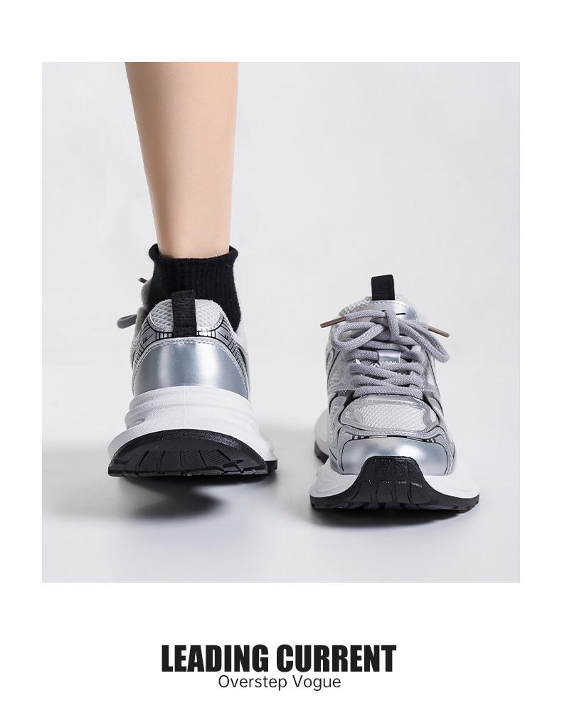 Scarpe Sportive Casual da Donna HuiLi con Suola Chunky Argentata - Stile Autunno/Inverno 2025