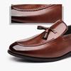 FashionMen Dress Shoes slip on Casual Business Fashion Leather Low Heel British Style Classic Trendy tassel Loafers for Men moccasins