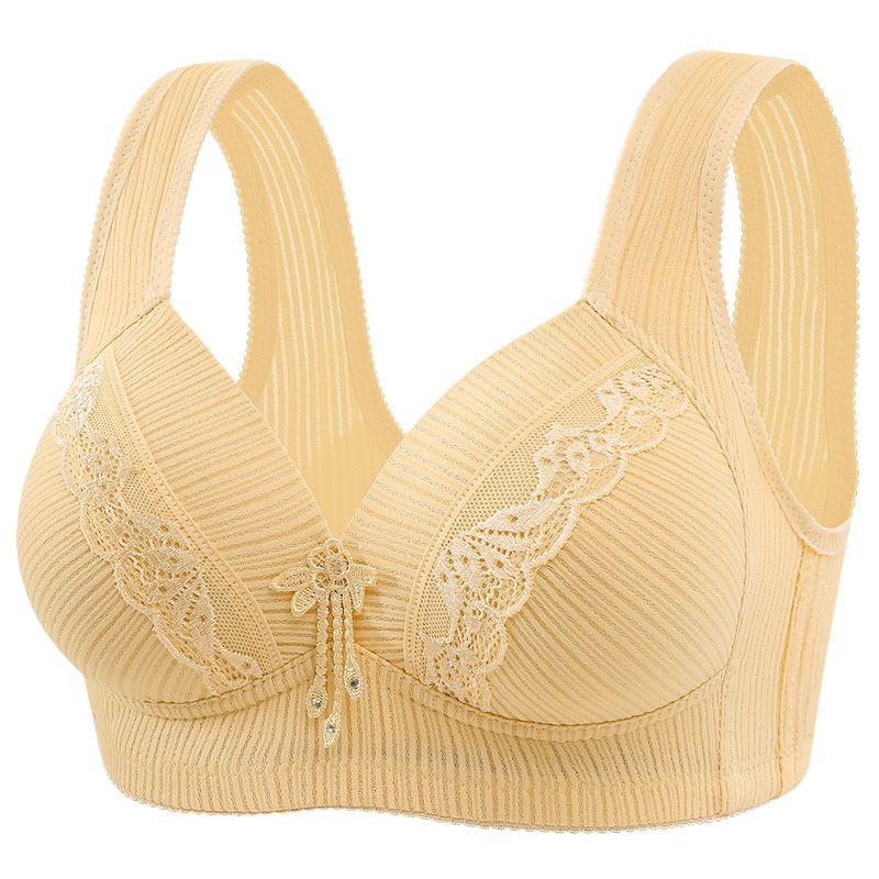 

Plus-Size Push-Up Bra Anti-Drooping Wire-Free Backless Underwear with Lace Decoration for Women 36/80 абрикосовий
