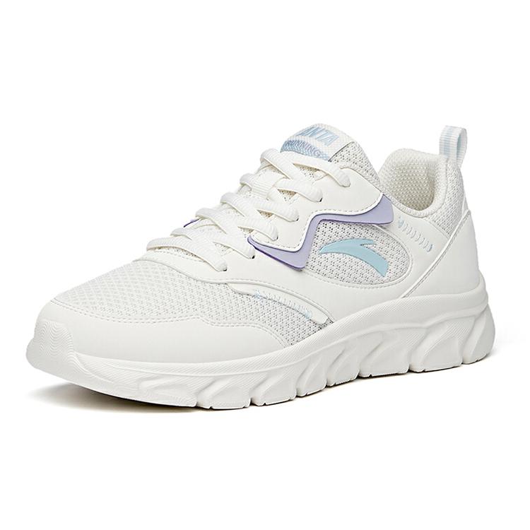 New ANTA Running Collection Running Shoes Women's Low Top Ivory White/Light Blue/Poplar Catkin Purple 922225530-6