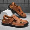 Summer Men's Leather Beach Sandals Pure Handmade Mens Closed TOE SANDALS