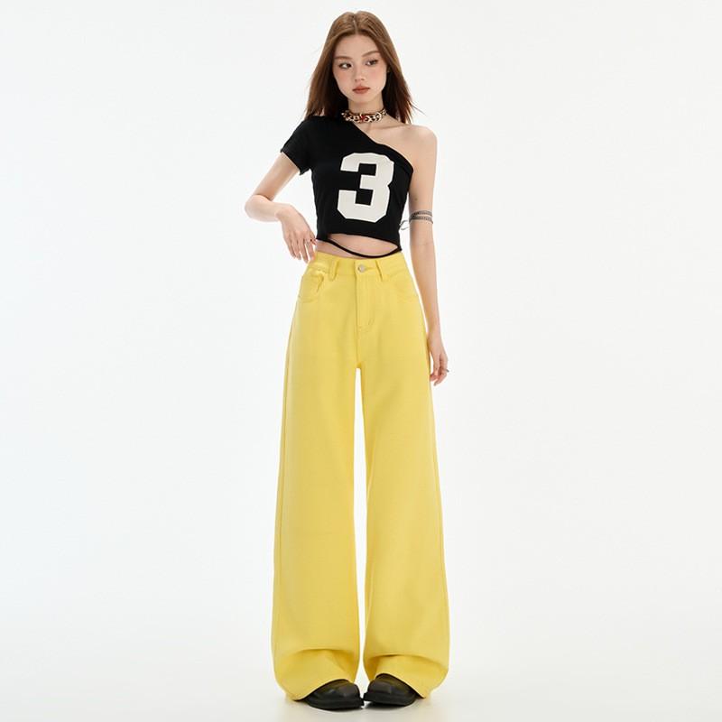 Womens High Waist Wide Leg Jeans Loose Fit Flowy Trousers