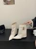 Europe and the United States 2025 New Slope Heel Trouser Boots Turn Over Trouser Boots Cigarette Tube Boots Fashion Women's Sleeve Boots Tide