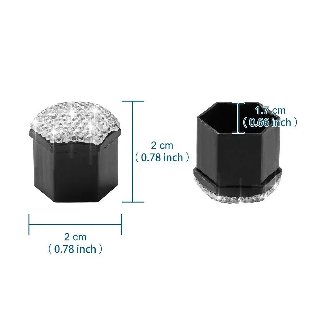 White Rhinestone 20Pcs/set 17mm Wheel Lug Nut Covers Bolt Cap Diamond Inlay Car Tire Nut Protection Covers Anti-Rust Cap