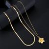 2pcs Retro Gold Color Flower Pendant Necklaces for Women Simple Elegant Snake Chain Necklace Set Fashion Aesthetic Charm Jewelry