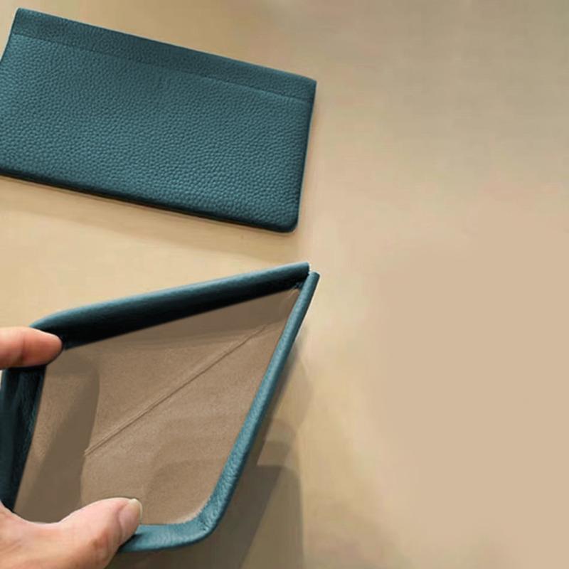 Self-Closing Artificial Leather Long Wallet Passport Driver's License ID Holder Headphone Data Cable Storage Cash Pouch